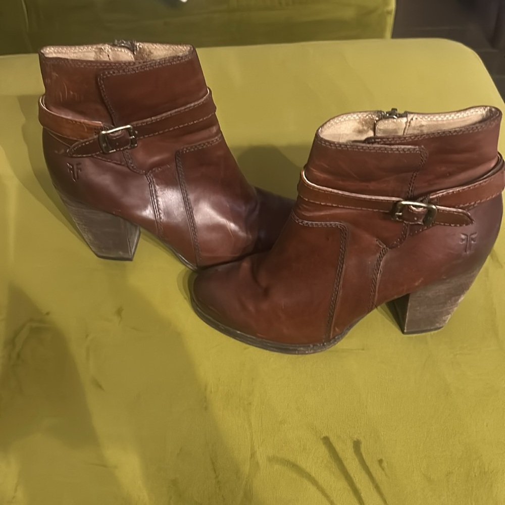 Frye Brown Leather Ankle Boots
